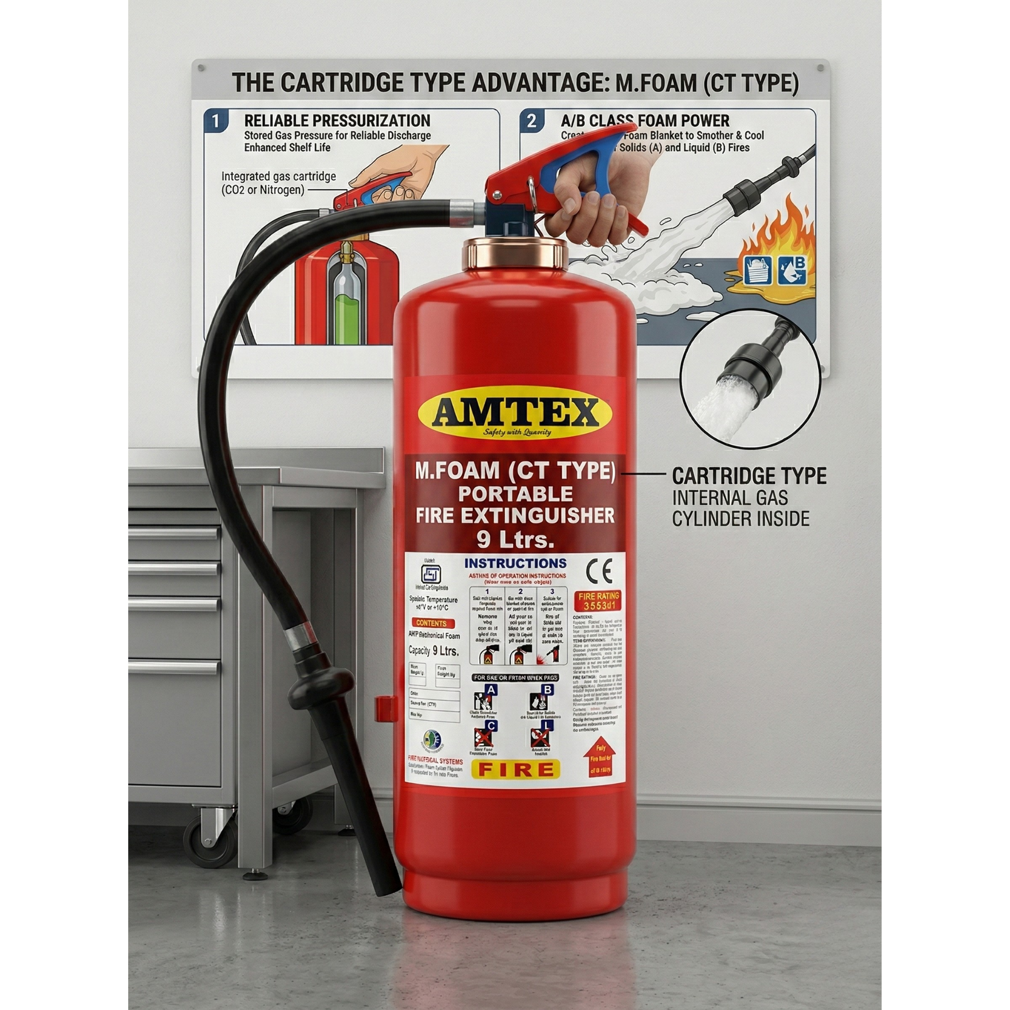 Portable M.Foam Based (CT Type) Fire Extinguisher